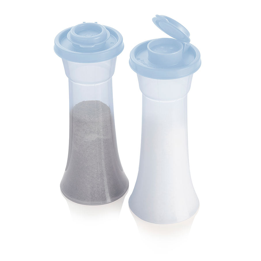 Large Hourglass Salt and Pepper Shakers with Hinged Lids | Tupperware® Classics