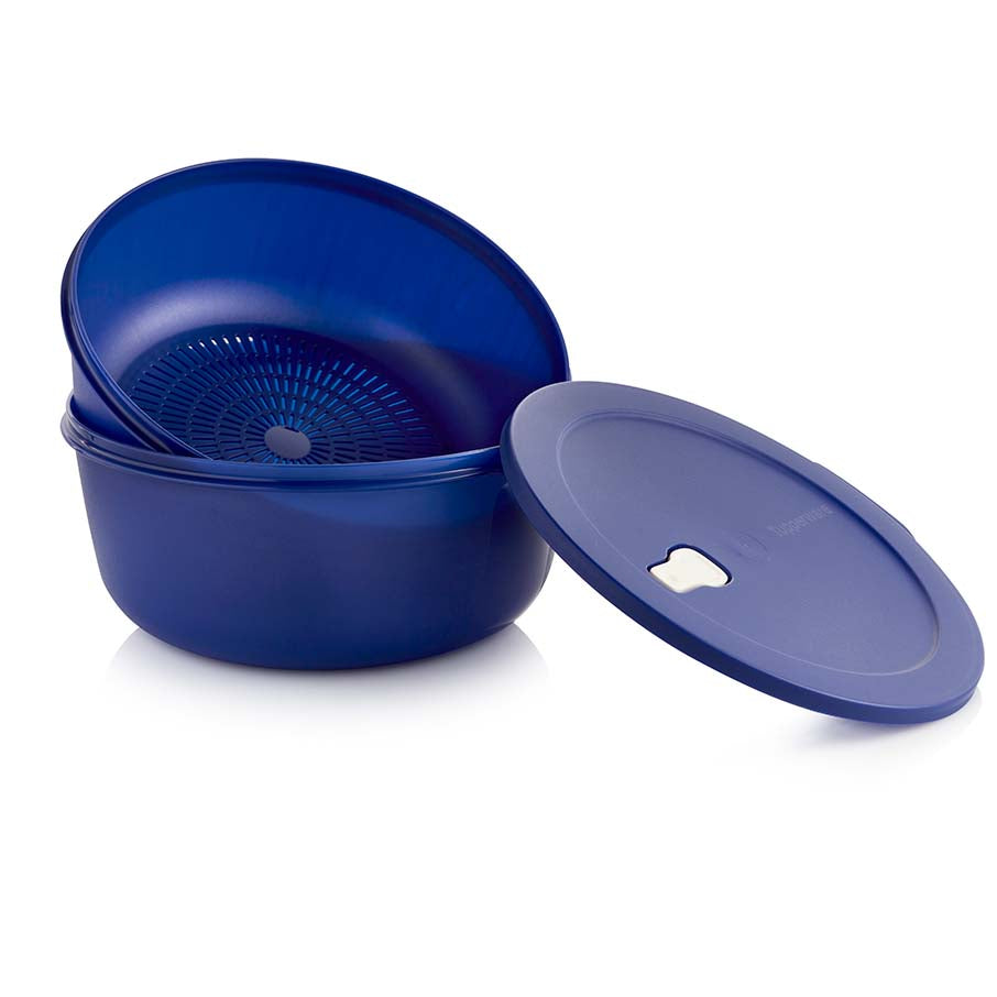 Microwave-Safe Food Storage Container with Colander | CrystalWave 16-Cup