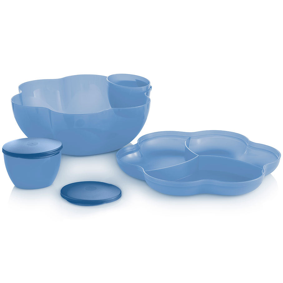 Chip and Dip Serving Set with Divided Lid & Microwave-Safe Bowls | Party Essential