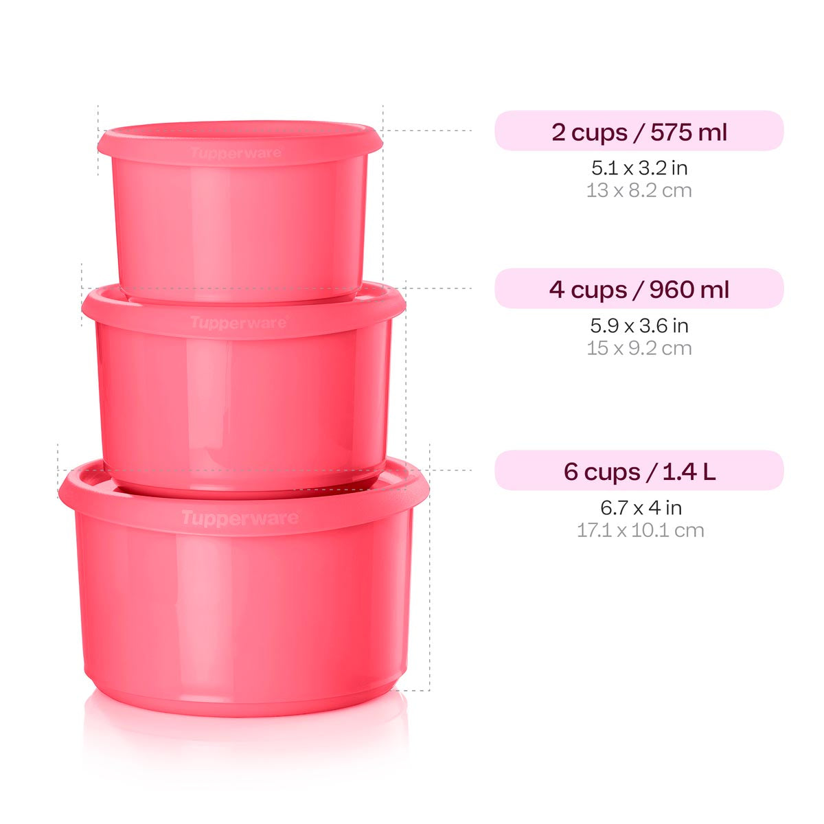 Airtight Food Storage Canisters 3-Piece Set | One Touch® by Tupperware