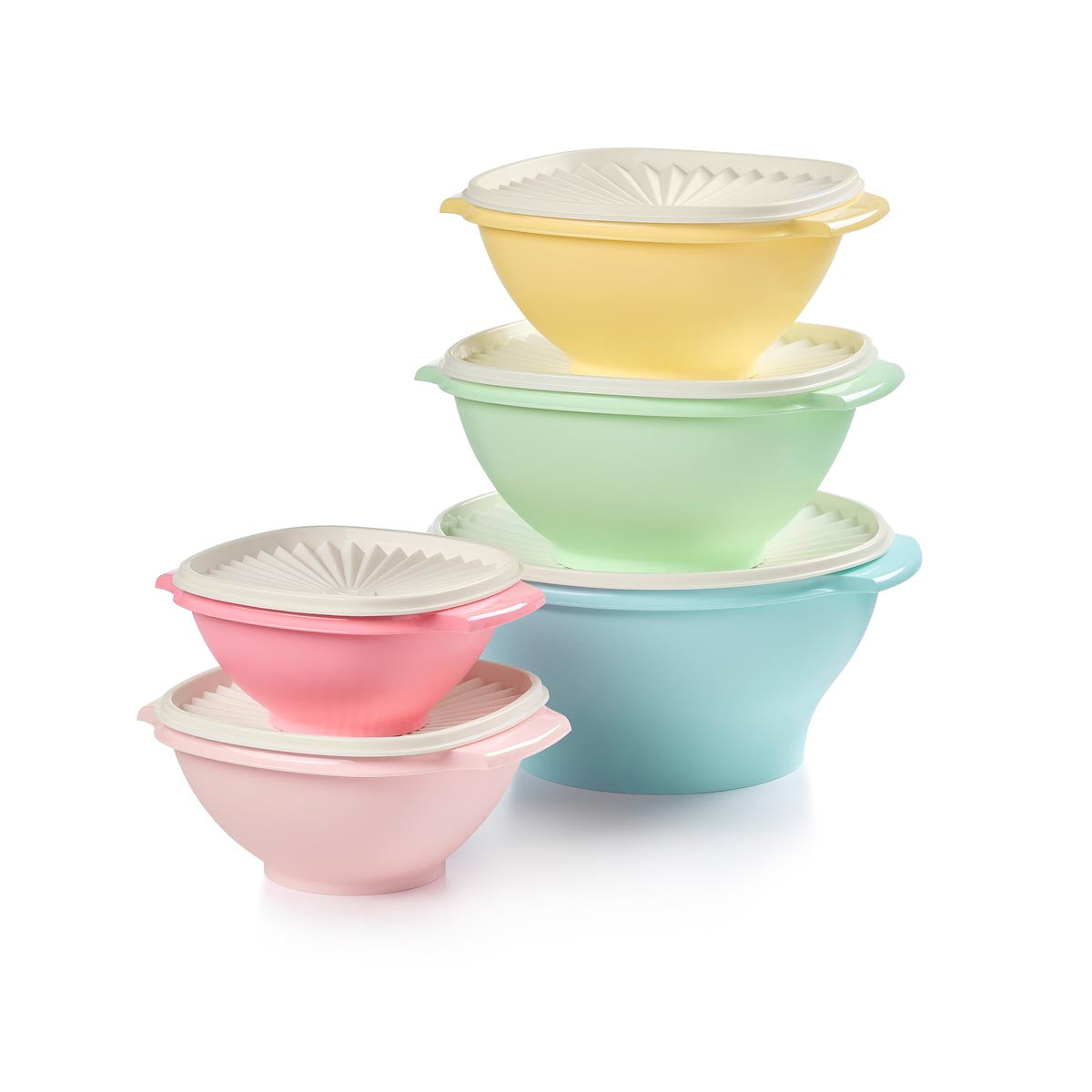 Vintage Stackable Food Storage Bowls with Lids - 5-Piece Set | Servalier®