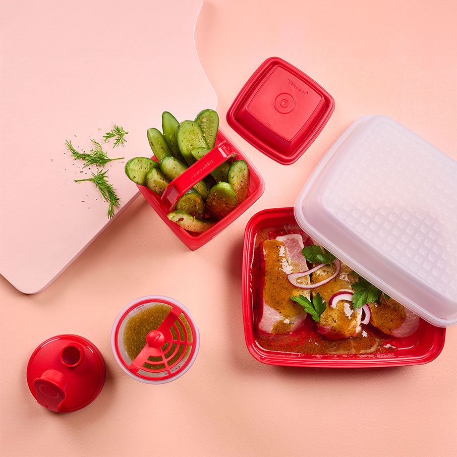 Mess-Free Marinating Container with 3D Grid for Even Seasoning | Jr. Season-Serve®