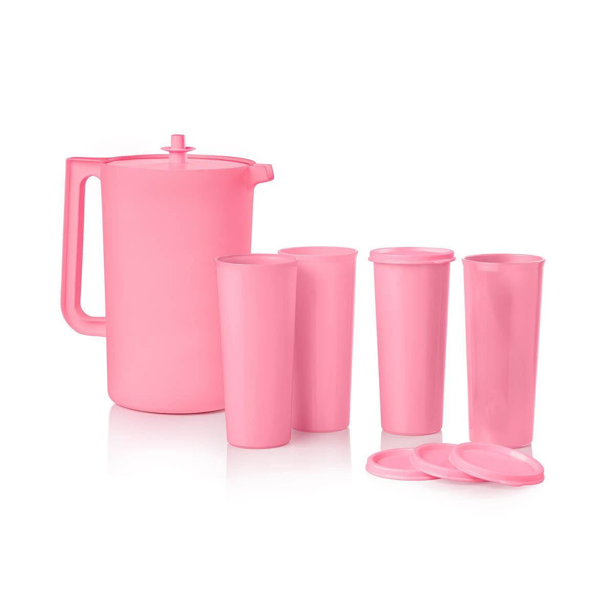 Classic Sheer® Pitcher & Tumbler Set with Leak-Proof Lids | 1 Gal Pitcher & 4 Tumblers
