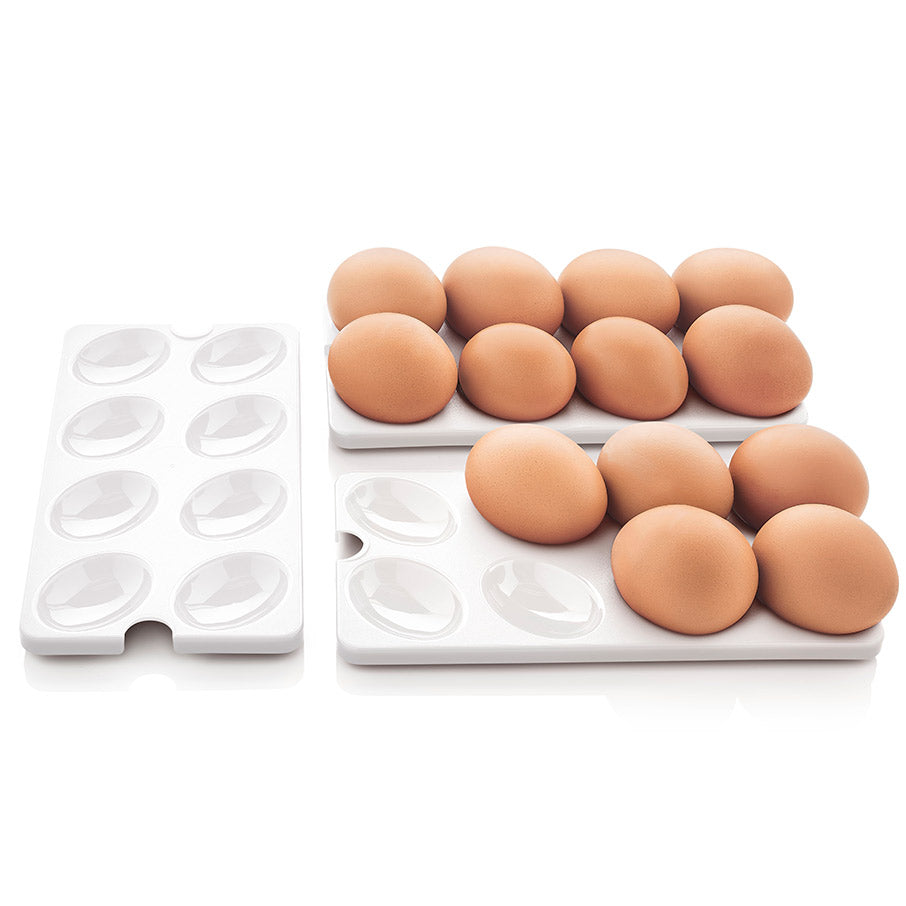 White Egg Tray Inserts for Refrigerator | 3-Pack, Dishwasher Safe
