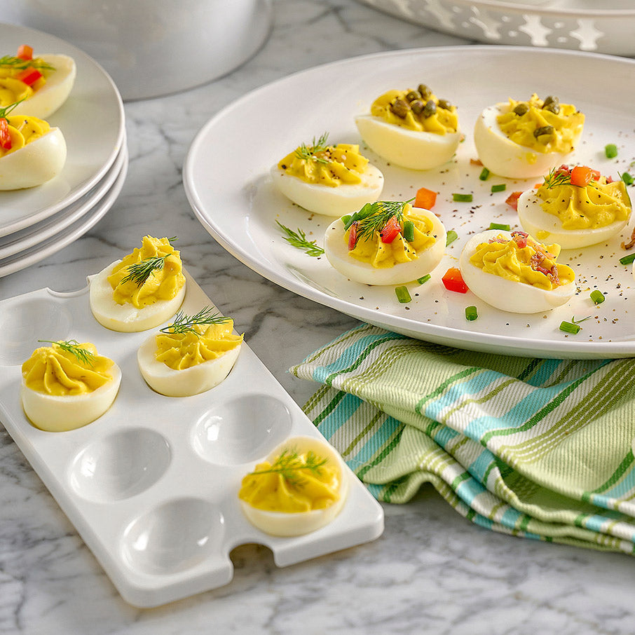 White Egg Tray Inserts for Refrigerator | 3-Pack, Dishwasher Safe