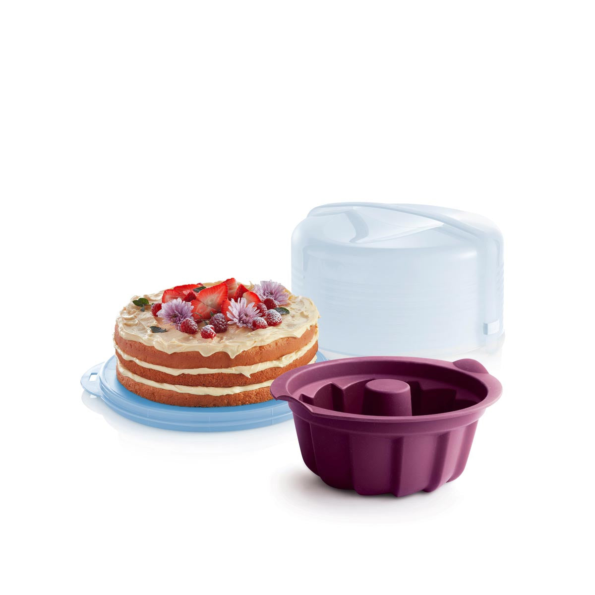 Silicone Bundt Pan & Cake Carrier Set | Oven, Microwave & Freezer Safe