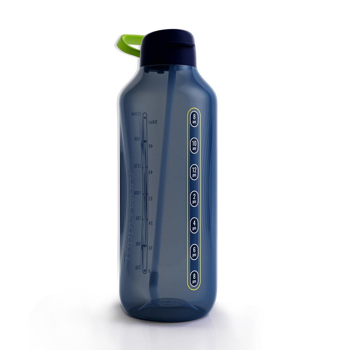 Eco-Friendly 2L Water Bottle with Time Markers & Straw | AquaVibe™