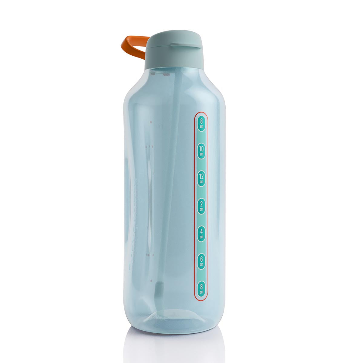Eco-Friendly 2L Water Bottle with Time Markers & Straw | AquaVibe™