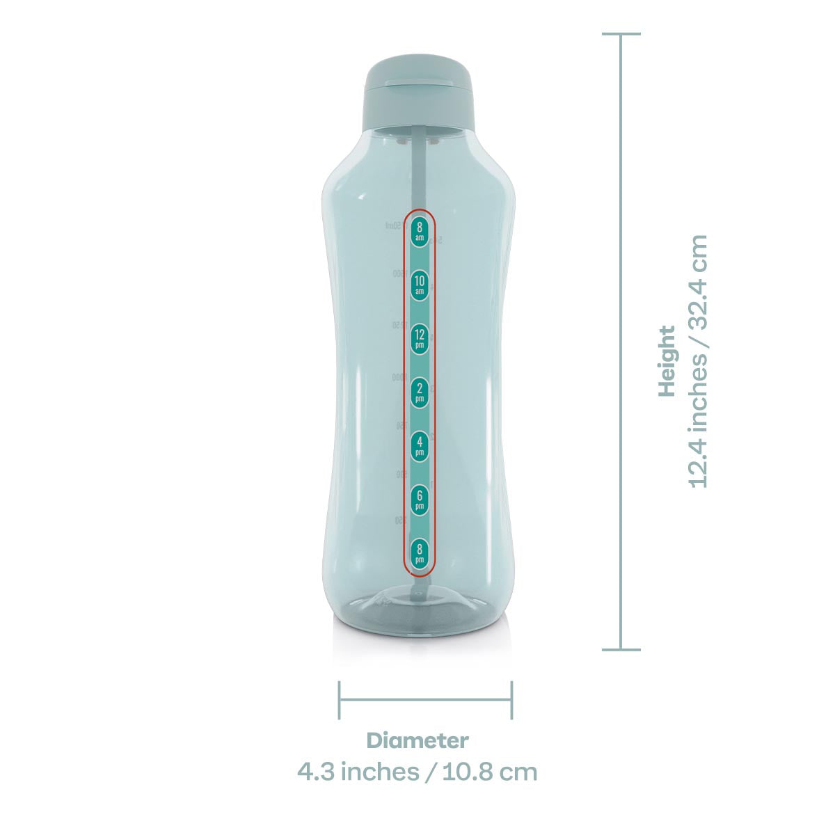 Eco-Friendly 2L Water Bottle with Time Markers & Straw | AquaVibe™