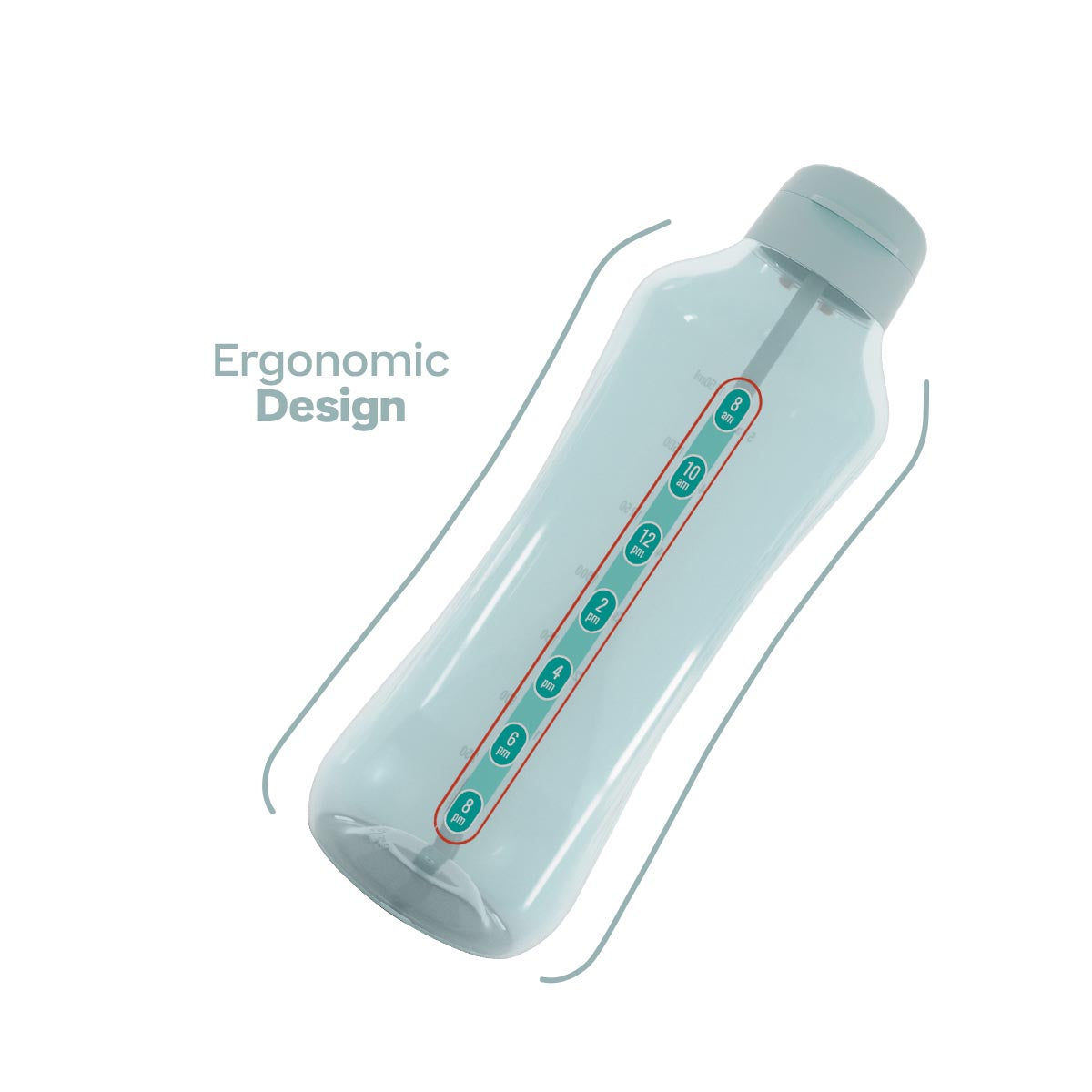Eco-Friendly 2L Water Bottle with Time Markers & Straw | AquaVibe™