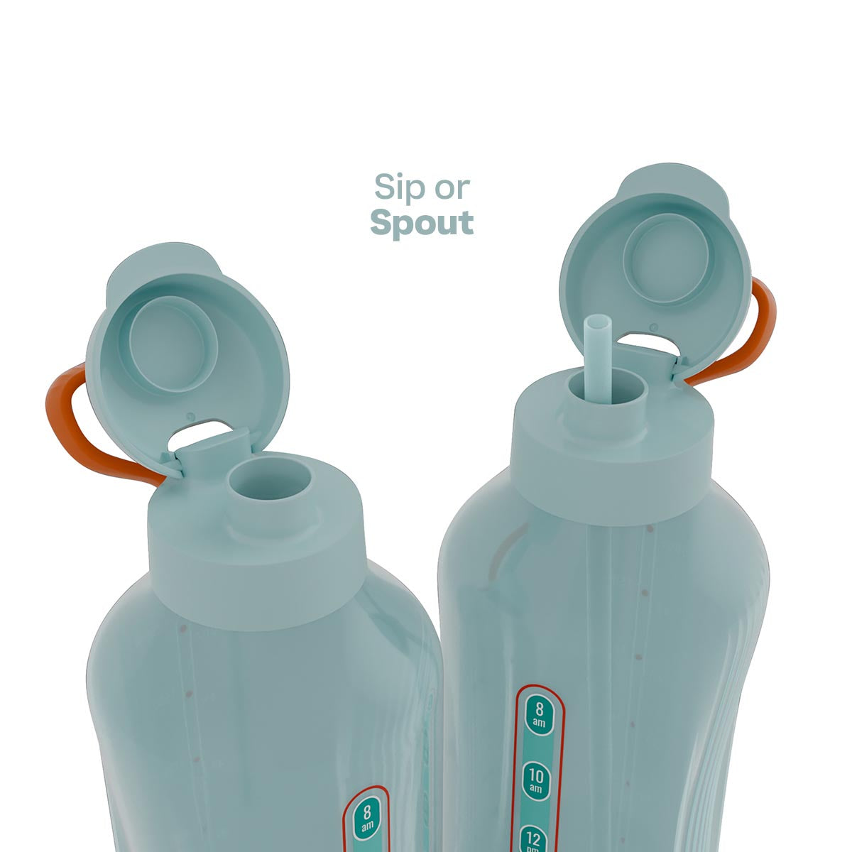 Eco-Friendly 2L Water Bottle with Time Markers & Straw | AquaVibe™