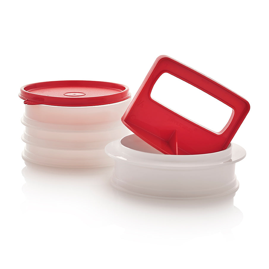 Hamburger Press & Storage Set for Homemade Patties | Stack-Seal Keepers