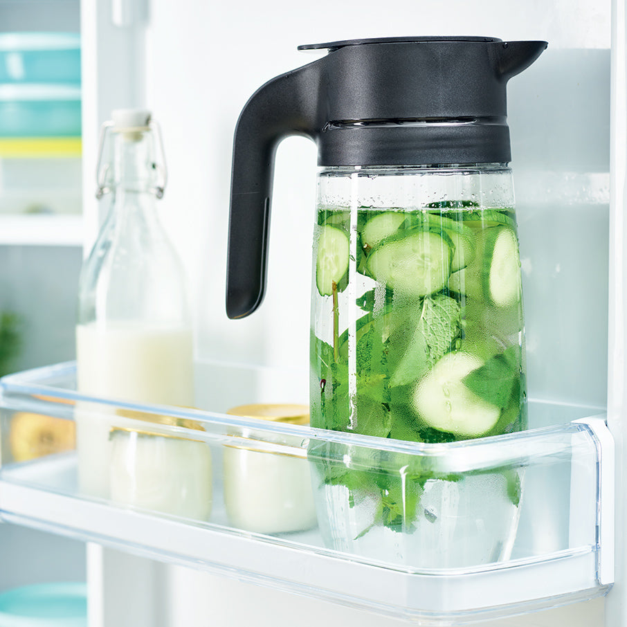 Clear Pitcher with Strainer Lid | Elegant & Unbreakable | Clearly Elegant