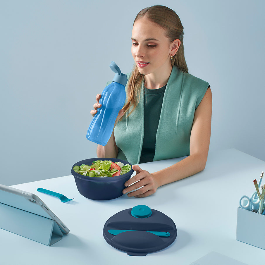 Leak-Proof Salad To Go Set with Dressing Container & Cutlery | Nocturnal Sea