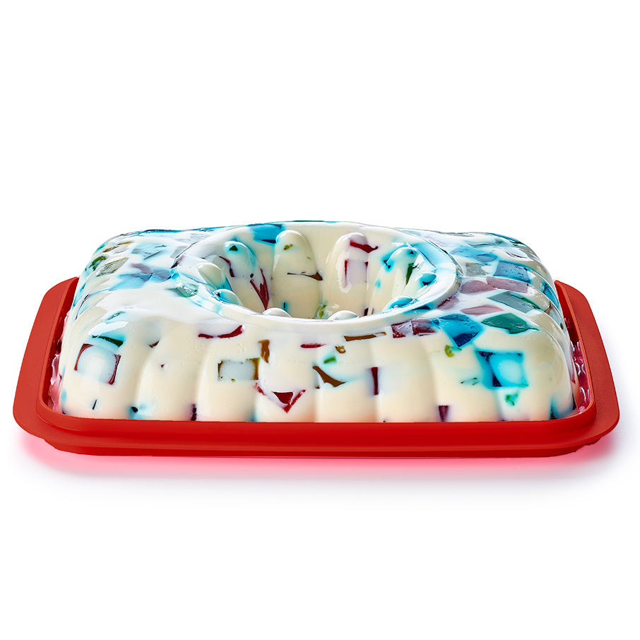 Large Gelatin Mold with Crown Insert & Serving Tray | Jel Party
