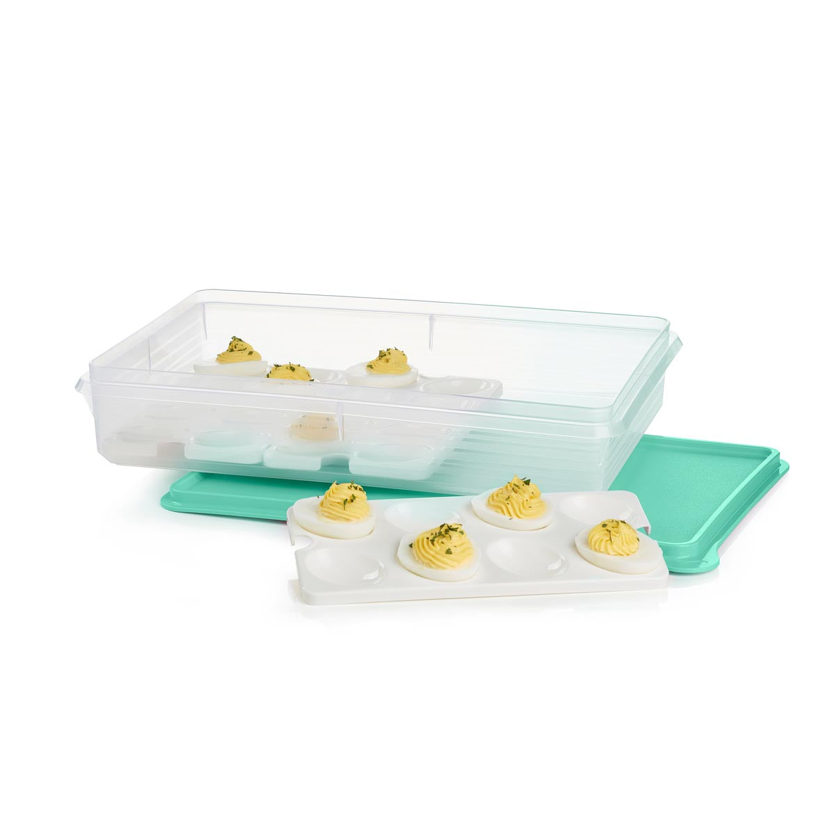 Large Airtight Food Storage Container with Egg Inserts | Snack-Stor